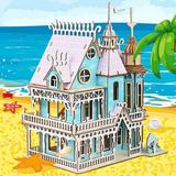 Yesbay DIY Assembly Wooden Puzzle 3D Dream Villa Castle Model Educational Kids Toy Puzzle Toy Dream Villa Dream Villa