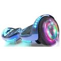 Flash Wheel Hoverboard 6.5 Bluetooth Speaker with LED Light Self Balancing Wheel Electric Scooter - Chrome Blue