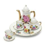 JETTINGBUY Dollhouse Miniature Dining Ware Porcelain; Tea Set Dish Cup Plate