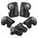 QUANFENG QF 6 Pieces Youth Teen Protective Gear Set Sport Bike Knee Pads and Elbow Pads with Wrist Guard for Skate Cycling Sports Medium Black