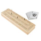 Hey Play 80-EC02 Wood Cribbage Board Game Set for Adults Kids Boys & Girls
