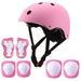 DOMEANYWAY Kids Adjustable Bike Helmet, Toddler Cycling Helmet for Ages 2-8 Boys Girls with Kids' Protective Gear Set Knee Elbow Wrist Pads for Skate & Skateboarding Scooter Rollerblading