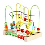 GadgetVLot Preschool Wooden Fruit Slide Bead Maze Toy Montessori Roller Coaster Educational Baby Math Toys For Kids Gifts Toys For 3-6 Years