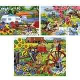 Bits and Pieces - Set Of Three (3) 500 Piece Jigsaw Puzzles For Adults - Each Puzzle Measures 18 X 24 - 500 Pc Farm And Animal Jigsaws By Artist Nancy Wernersbach Puzzles