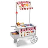 Melissa & Doug Wooden Snacks and Sweets Food Cart - 40+ Play Food pcs Reversible Awning