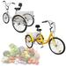 Motor Genic 7-Speed Shimano 24 inch Adult 3 Wheel Tricycle Cruise Bike Bicycle With Basket White/Yellow