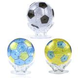 Yesbay 3D Soccer Crystal Puzzle DIY Assembly Model Desk Craft Decor Education Kids Toy 3D Puzzles Toy Yellow Yellow