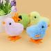 Shulemin Jumping Chicken Mini Wind-up Children Toy Plush Clockwork Chicken for Birthday Random Color