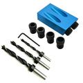 Carevas DIY Woodworking Pocket Hole Jig Drill Set Carving Tools Screw Adapter Carpenter