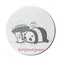 Cartoon Mouse Pad for Computers Small Cat Holding Umbrella Panda Bear in Rainy Weather Best Friend Forever Round Non-Slip Thick Rubber Modern Gaming Mousepad 8 Round Multicolor by Ambesonne