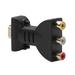 To 3 RCA Video Audio Converter To AV Video Adapter Gold-plated Converter For Signal Transfer in Black