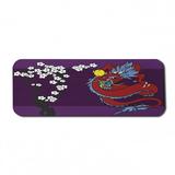 Dragon Computer Mouse Pad Japanese Style Inspired Drawing Fantasy Animal Cherry Blossoms Print Rectangle Non-Slip Rubber Mousepad Large 31 x 12 Dark Purple and Multicolor by Ambesonne