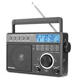 Retekess TR629 Portable Shortwave Radios Digital Radio AM FM Plug in with DSP Digital Tuning and Preset USB Micro SD Clock Recorder