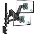 ONKRON Dual Monitor Arm for 13-32 inch Screens up to 17.6 lbs Each - Monitor Mounts for 2 Monitors - Dual Computer Monitor Stand for Desk VESA 75x75 100x100 Adjustable Gas Spring Desk Mount Black