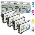 Epson Remanufactured T200XL set of 4 High Yield Ink Cartridges: Includes 1 Black T200XL120 1 Cyan T200XL220 1 Magenta T200XL320 and 1 Yellow T200XL420