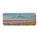 Mountain Computer Mouse Pad Japanese Tulips with a Mountain Silhouette Foggy Weather Historical Heritage Rectangle Non-Slip Rubber Mousepad Large 31 x 12 Gaming Size Multicolor by Ambesonne