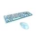 Mofii Sweet Keyboard Mouse Combo Mixed Color 2.4G Wireless Keyboard Mouse Set Circular Suspension Key Cap for PC Laptop Blue