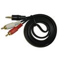 HQRP 3.5mm Jack to 2 RCA Plugs Audio Y Cable Splitter for Connecting Media Players To Stereo Receiver Or Speakers 5 feet Stereo Cord