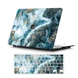 Case for MacBook Air 13 inch with Keyboard Cover MacBook Air 13 inch Case 2020 Release A2337 A2179 A1932 GMYLE Snap on Plastic Hard Shell Case Cover with Keyboard Skin Set (Golden Blue Marble)