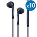 10-Pack New OEM Samsung 3.5mm PREMIUM SOUND/ Stereo Earbud Headphones for Galaxy S6 S6 Edge S5 S4 Note Edge 4 3 2 EO-EG900BW (Bulk Packaging)