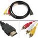 Besufy 5 Feet 1080P HDTV HDMI-compatible Male to 3 RCA Audio Video AV Cable Cord Adapter