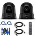 2 x Sony SRG-300H 1080p Desktop & Ceiling Mount Remote PTZ Camera with 30x Optical Zoom (Black) (SRG-300H) + 2 x Ethernet Cable + Cleaning Set + 2 x HDMI Cable - Bundle