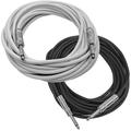 Seismic Audio Pair of 25 Foot 1/4 Inch TS Patch Cables - Unbalanced Audio Cords - SASTSX-25White-1B1W