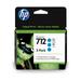 HP 712 3ED77A Cyan Original Ink Cartridge 3/Pack