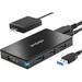 Universal Powered USB Hub BYEASY Aluminum 3 Ports USB 3.0 Hub and 1 USB Smart Charging Port with Power Adapter Slim USB Splitter for iMac Pro MacBook Air/Mini PS5 Surface Pro Notebook PC HDD