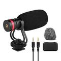 Cardioid Directional Condenser Microphone with -Shock Mount 3.5mm TRS and TRRS Audio Output Cables Sponge Windshield Furry Windshield for Smartphones Cameras Camcorders Audio Recorders PCs