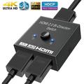 HDMI Switch 4K HDMI Splitter Bi-Directional HDMI Switcher 2 Input 1 Output HDMI Switch Splitter 2 x 1/1 x 2 Support 4K 3D HD 1080P for Xbox PS4 Roku HDTV