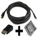 insignia ns-dv720p compatible 15ft hdmi to hdmi mini connector cable cord plus hdmi male to hdmi mini female adapter with huetron microfiber cleaning cloth