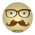 MKHERT Abstract Funny Face with Mustache and Glasses Round Mousepad Mat For Mouse Mice Size 7.87x7.87 inches