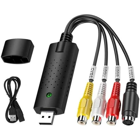 USB 2.0 Video Capture Adapter VHS VCR USB Video Capture Card to DVD Converter Support Mac OS X PC Windows 7 8 10 Vista XP