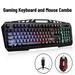 Bosston Ergonomic Gaming Keyboard and LED Mouse Combo USB Wired 3 Color Backlit Waterproof Keyboard with Suspended Keycap 7 Color Breathing Gaming Mouse Plug and Play Black