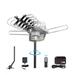 Outdoor Antenna - Amplified Digital HDTV Antenna with Mounting Pole & 33FT Coax Cable -150 Miles Range - 360 Degree Rotation Wireless Remote Support 2 TVs for 4K 1080p UHF VHF