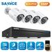 SANNCE 8CH 5MP HD POE Network Video Security System 5MP H.264+ NVR With 4pcs 5MP 30M EXIR Night Vision Weatherproof IP Camera Without Hard Drive