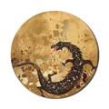 Dragon Mouse Pad for Computers Reptile Dragon Grunge Floral Ornate Retro Image Round Non-Slip Thick Rubber Modern Gaming Mousepad 8 Round Pale Caramel Sand Brown by Ambesonne