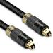 FosPower (15 Feet) 24K Gold Plated Toslink Digital Optical Audio Cable (S/PDIF) - [Zero RFI & EMI Interference] Metal Connectors & Ultra Durable Nylon Braided Jacket