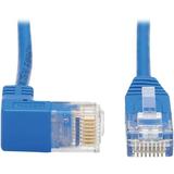 Tripp Lite Down-Angle Cat6 Gigabit Molded Slim UTP Ethernet Cable (RJ45 Right-Angle Down M to RJ45 M) Blue 7 ft. (2.13 m) - 7 ft Category 6 Network Cable for Network Device Router Server Switch ...