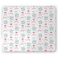 Elephant Mouse Pad Cartoon Style Rainbows Hearts Ribbons Stars and Funny Animals Rectangle Non-Slip Rubber Mousepad Pastel Pink Multicolor by Ambesonne