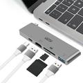 USB-C Hub Aluminum Multiport Hub Adapter with 4K HDMI USB 3.0 Type C PD Charging SD & Micro SD Memory Card Reader for Windows PC & Mac MacBook Pro 2018 13/15