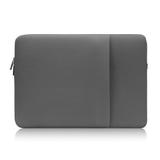 PRAETER 15.6 Laptop Liner Bag Upgrade Suede Computer Notebook Case Sleeve Bag Waterproof Polyester Fiber Vertical Protective Cover Bag With Pocket Gray