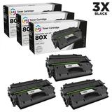 LD Â© Compatible Replacements for Hewlett Packard CF280X (HP 80X) 3PK HY Black Toner Cartridges for Laserjet Pro 400 M401dn 400 M401dne 400 M401dw 400 M401n & 400 M425dn