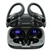 Luxmo Bluetooth Headphones Wireless Earbuds 36Hrs Playtime Wireless Charging Case Digital LED Display Over-Ear Earphones with Earhook Waterproof Headset with Mic for Sport Running Workout Black