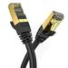 VEETOP 0.5m/1.6ft Black Cat8 Ethernet Cable Professional Network Patch Cable 40Gbps 2000Mhz S/FTP LAN Wires High Speed Internet Cable w/ RJ45 Gold Plated Connector for Modem Router PC (2 pack)