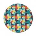 Abstract Mouse Pad for Computers Colorful Geometric Triangles Fractal Unusual Various Forms Hipster Graphic Round Non-Slip Thick Rubber Modern Gaming Mousepad 8 Round Multicolor by Ambesonne