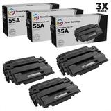 LD Compatible Replacement for HP 55A CE255A Black Toner Cartridge 3-Pack for 500 MFP M525dn 500 MFP M525f flow MFP M525c M521dn MFP MFP M521dw P3010 P3015 P3015d P3015dn P3015n P3015x