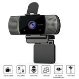 Tomshoo Full HD 1080P Wide Angle USB Webcam USB2.0 Drive-Free With Mic Cam Laptop Online Teching Conference Live Streaming Video Calling Cameras Peeping Webcame