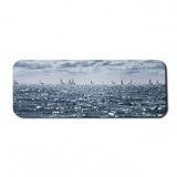 Nautical Computer Mouse Pad Group of Sailing Boats in the Sea Competition Game Racing Sports Mediterranean Landscape Rectangle Non-Slip Rubber Mousepad Large 31 x 12 Blue by Ambesonne
